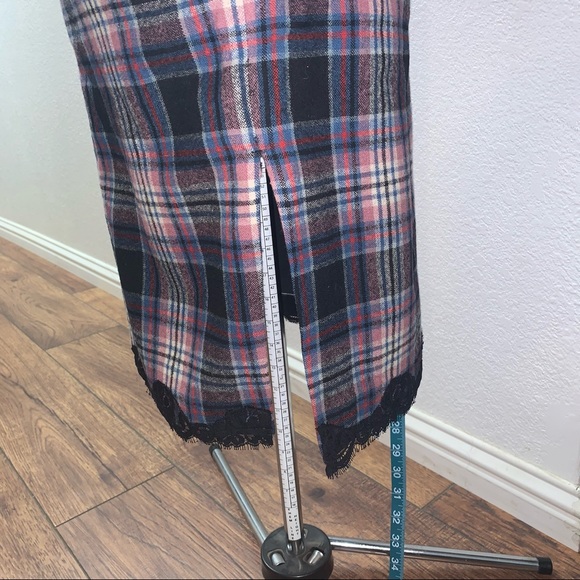 Tibi Black and Pink Plaid Pencil Skirt - Picture 5 of 8